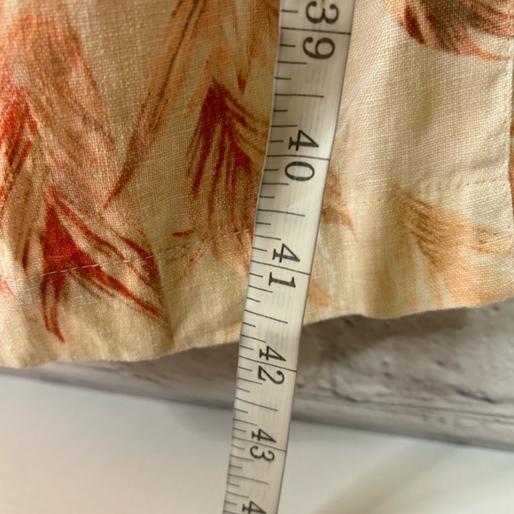 Chico’s Peach Tropical Floral Linen Pants Size 14 - Picture 3 of 10
